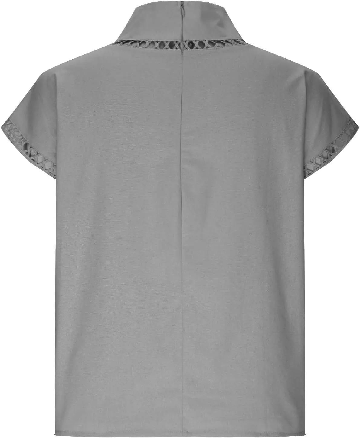 Womens Tshirts Cotton Linen High Neck Cap Sleeve Shirt Summer Fashion Casual Cotton Linen Blouses Trendy Tops