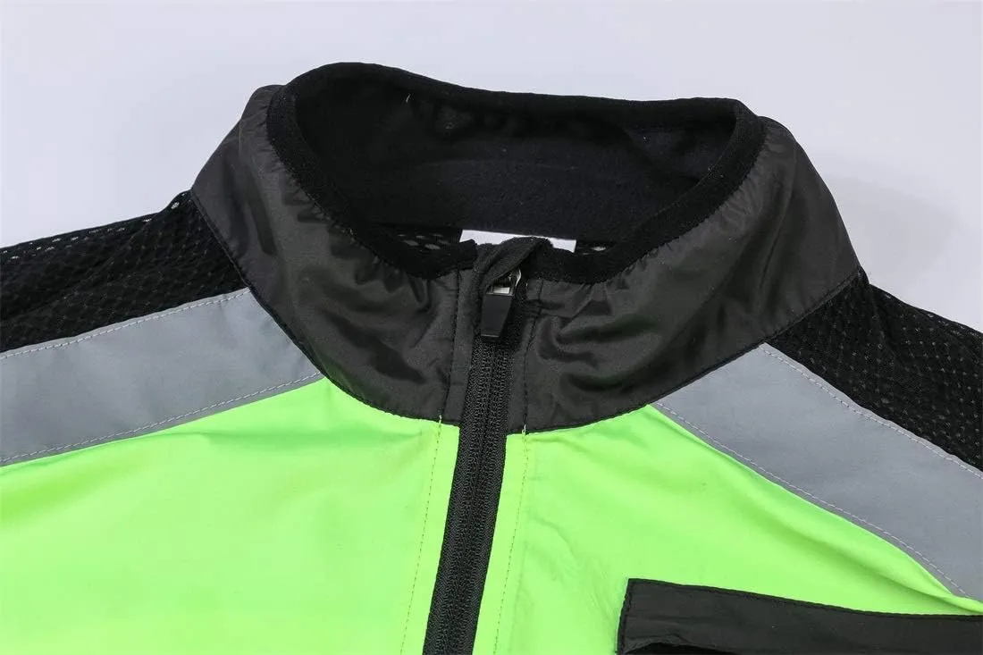 WOSAWE Highly Reflective Cycling Vest Motorcycle Off-road Sleeveless Wind Jacket