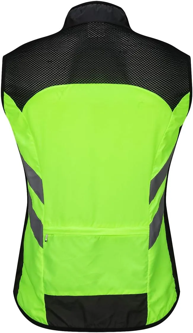 WOSAWE Highly Reflective Cycling Vest Motorcycle Off-road Sleeveless Wind Jacket