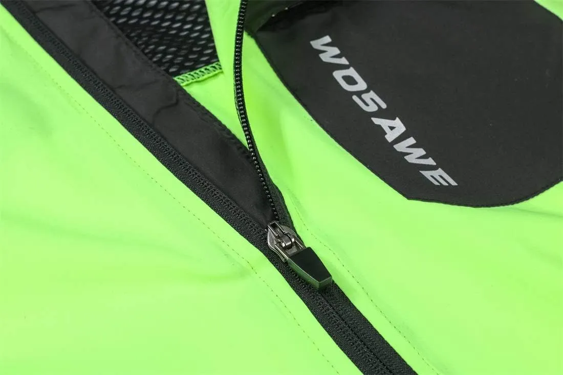 WOSAWE Highly Reflective Cycling Vest Motorcycle Off-road Sleeveless Wind Jacket