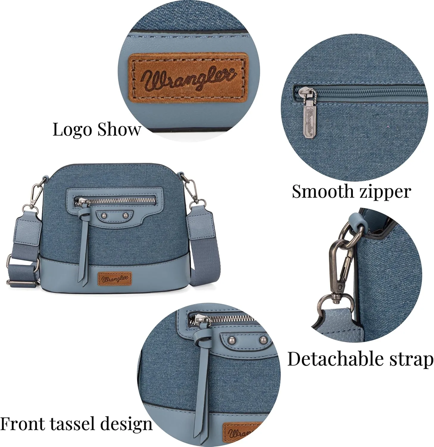 Wrangler Small Crossbody Bags for Women Shoulder Cute Purses and Handbags with Adjustable Strap