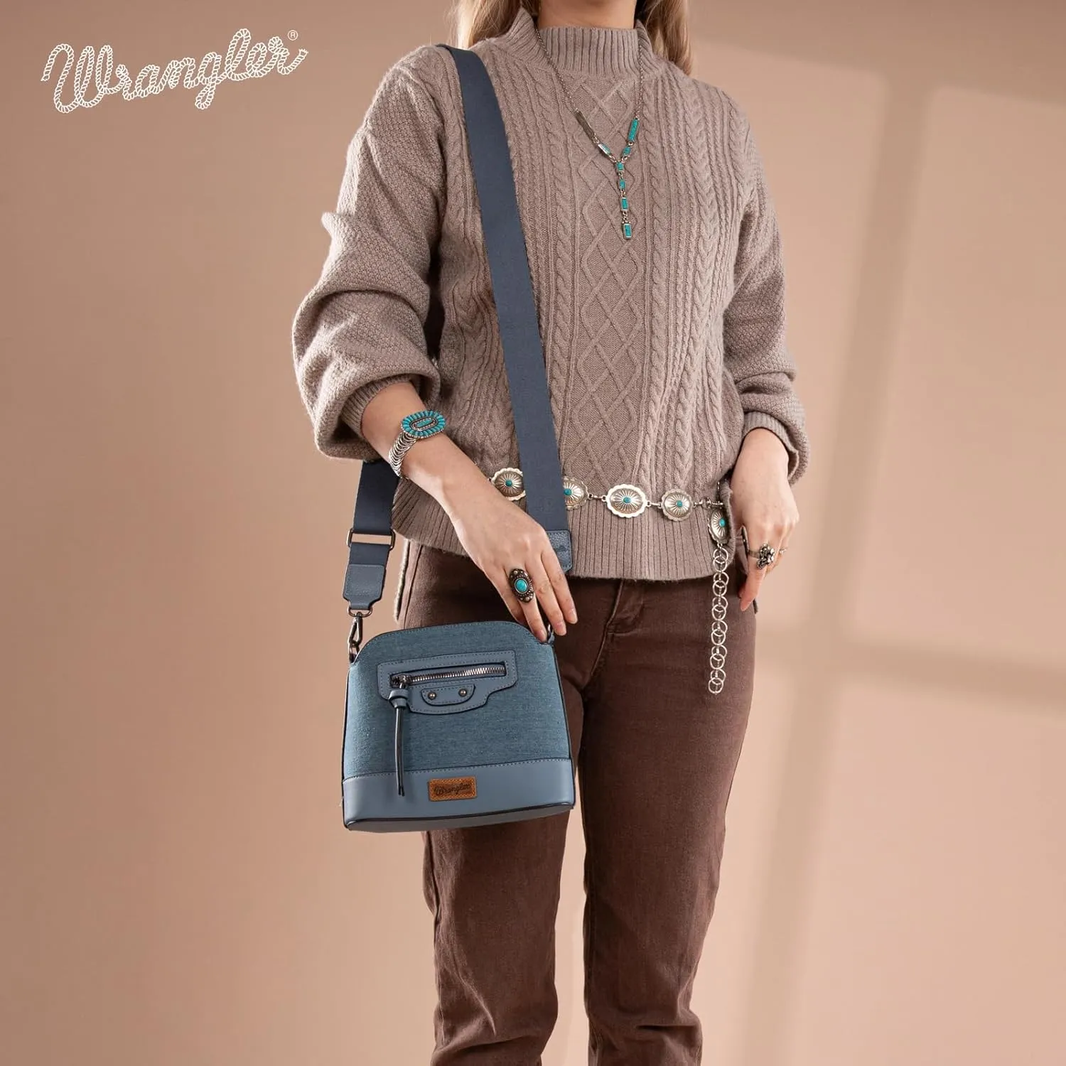 Wrangler Small Crossbody Bags for Women Shoulder Cute Purses and Handbags with Adjustable Strap