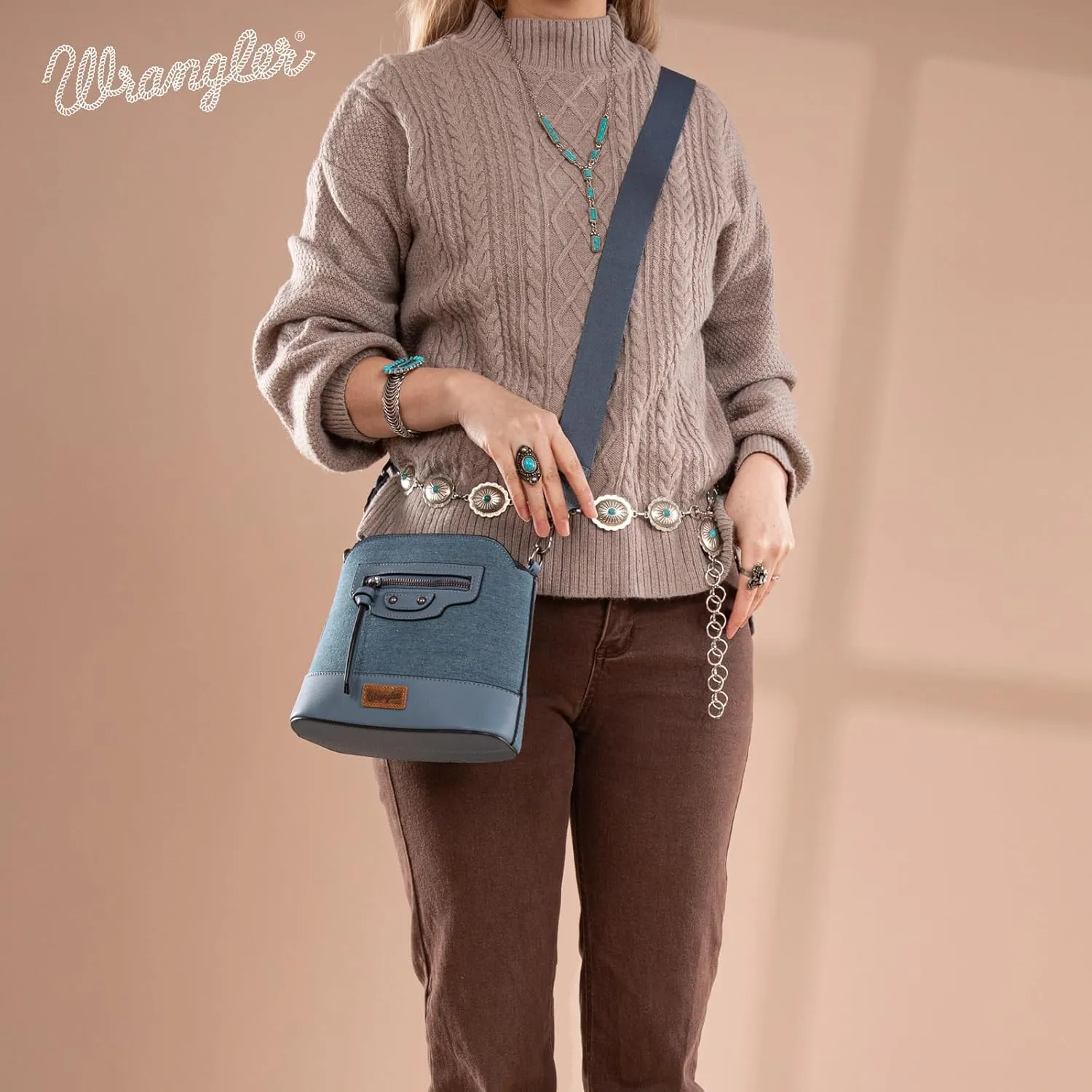 Wrangler Small Crossbody Bags for Women Shoulder Cute Purses and Handbags with Adjustable Strap