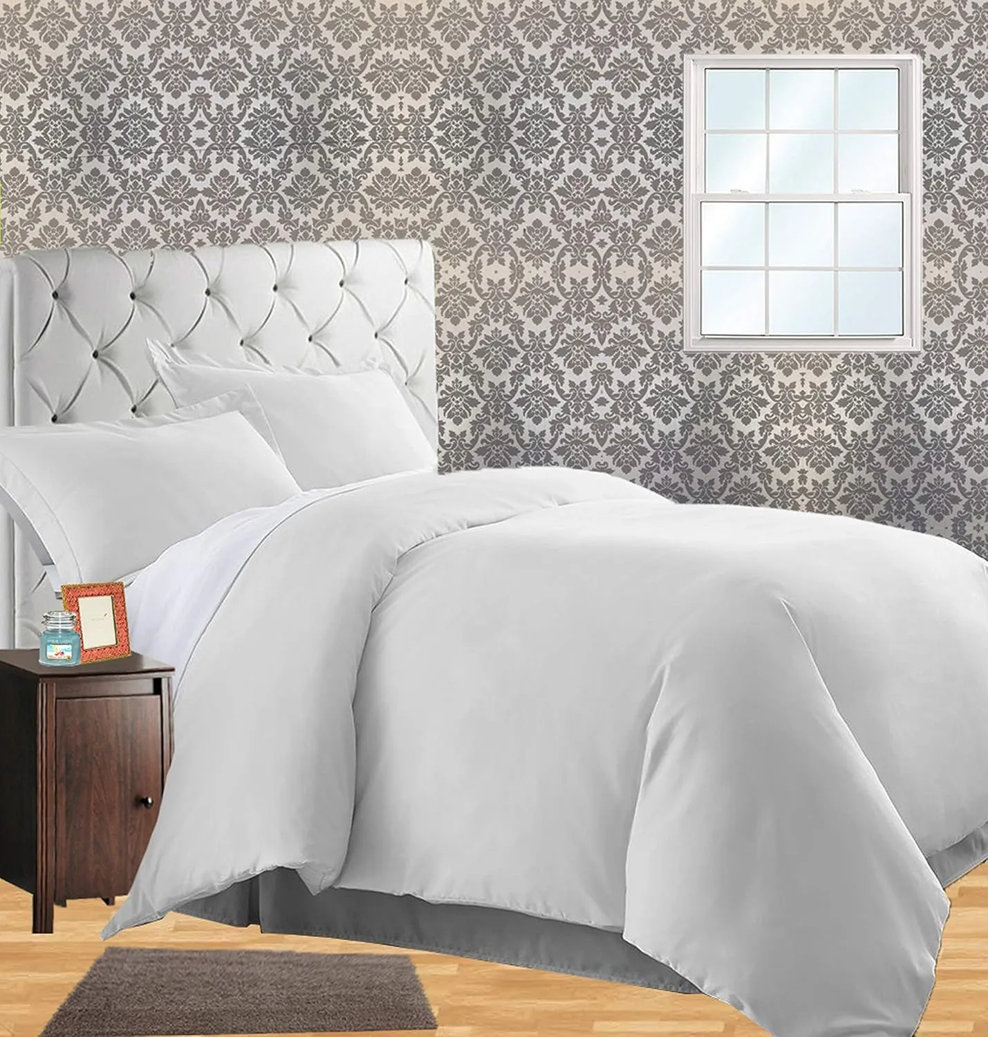 Wrinkle & Fade Resistant 3-Piece Duvet Cover Set - Protects and Covers Your Comforter/Duvet Insert, 1500 Series Luxurious 100% - Silky Soft, King/Cali King, White