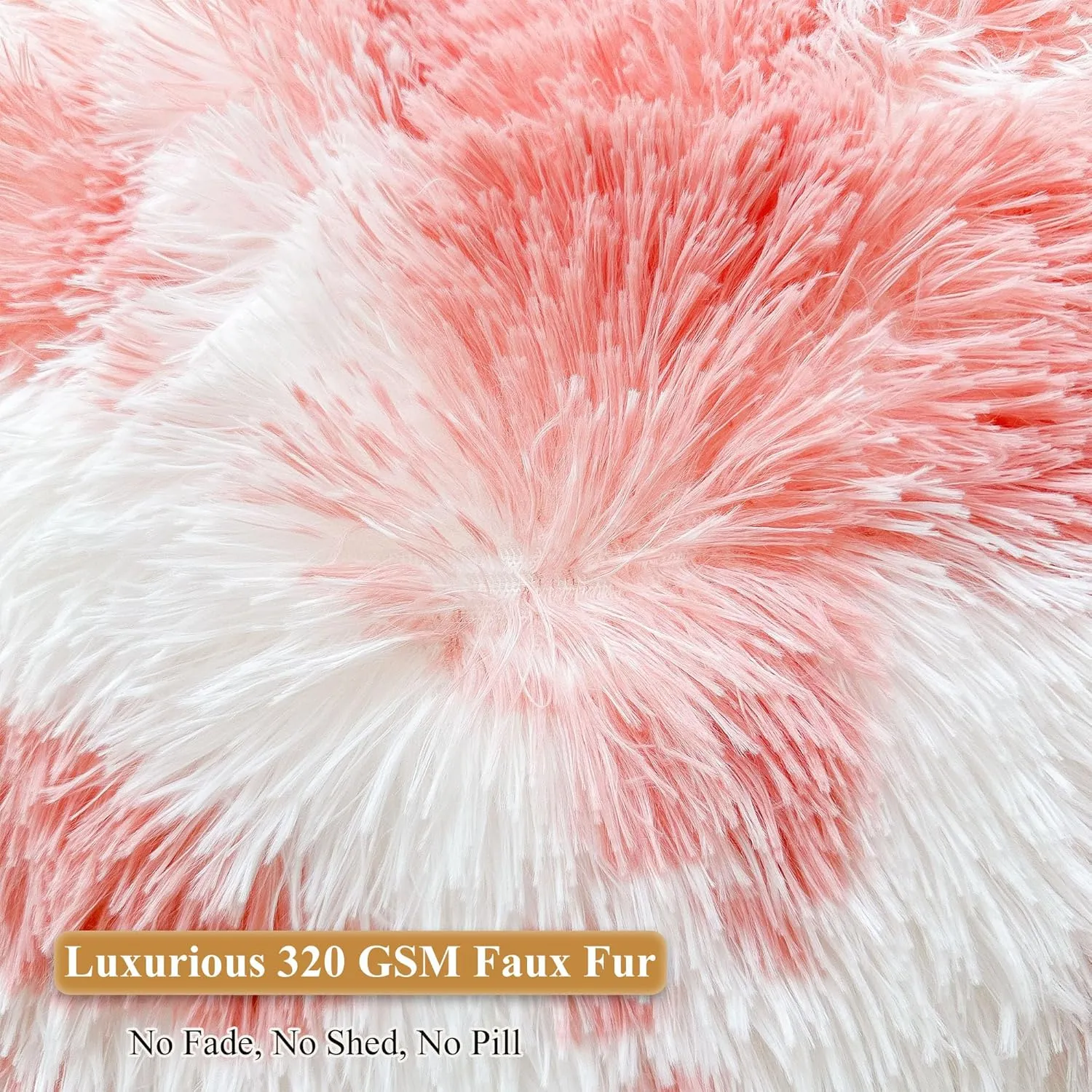 XeGe Cute Pink Cow Print Fluffy Bean Bag Cover (No Filler), Faux Fur Soft Replacement Stuffed Animal Storage Bean Bag Cover for Toys, Plush Shaggy Large Beanbag for Adults Kids Girls, Pink and White