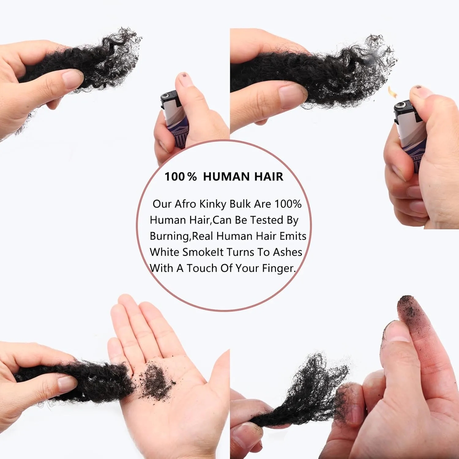 Xtrend 16 Inch 3 Bundles 90 Gram Natural Black Afro Kinkys Bulk Human Hair For Dreadlocks Extensions Repair Locs Mini Braiding Twists Afro Kinky Human Hair For Micro Spring Twist Braiding Kinky Hair