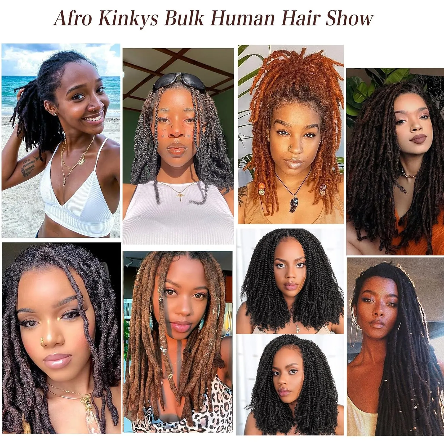 Xtrend 16 Inch 3 Bundles 90 Gram Natural Black Afro Kinkys Bulk Human Hair For Dreadlocks Extensions Repair Locs Mini Braiding Twists Afro Kinky Human Hair For Micro Spring Twist Braiding Kinky Hair