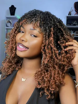 Yanky Twist Crochet Hair 8 Inch Pre Twisted Spring Mini Twist 7 Packs Passion Twist Styles Curly Ends Hair Extensions for Women, OT30