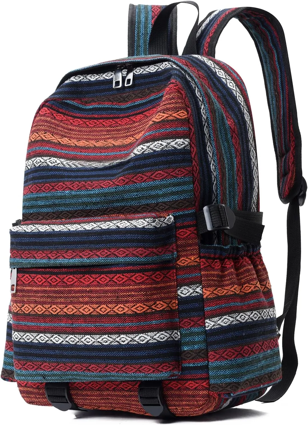 Yaopeing Casual Backpack for Women,Vintage Unique Style Fashion Backpacks Purse, Boho Ethnic Handbag Shoulder Bag,Red