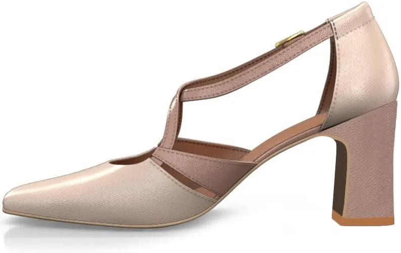 YDN Women Cross Strap Sqaure Toe Pumps Chunky Block High Heel D'orsays Fashion Contrast Stitching Office Dressy Shoes Size 4-15 US