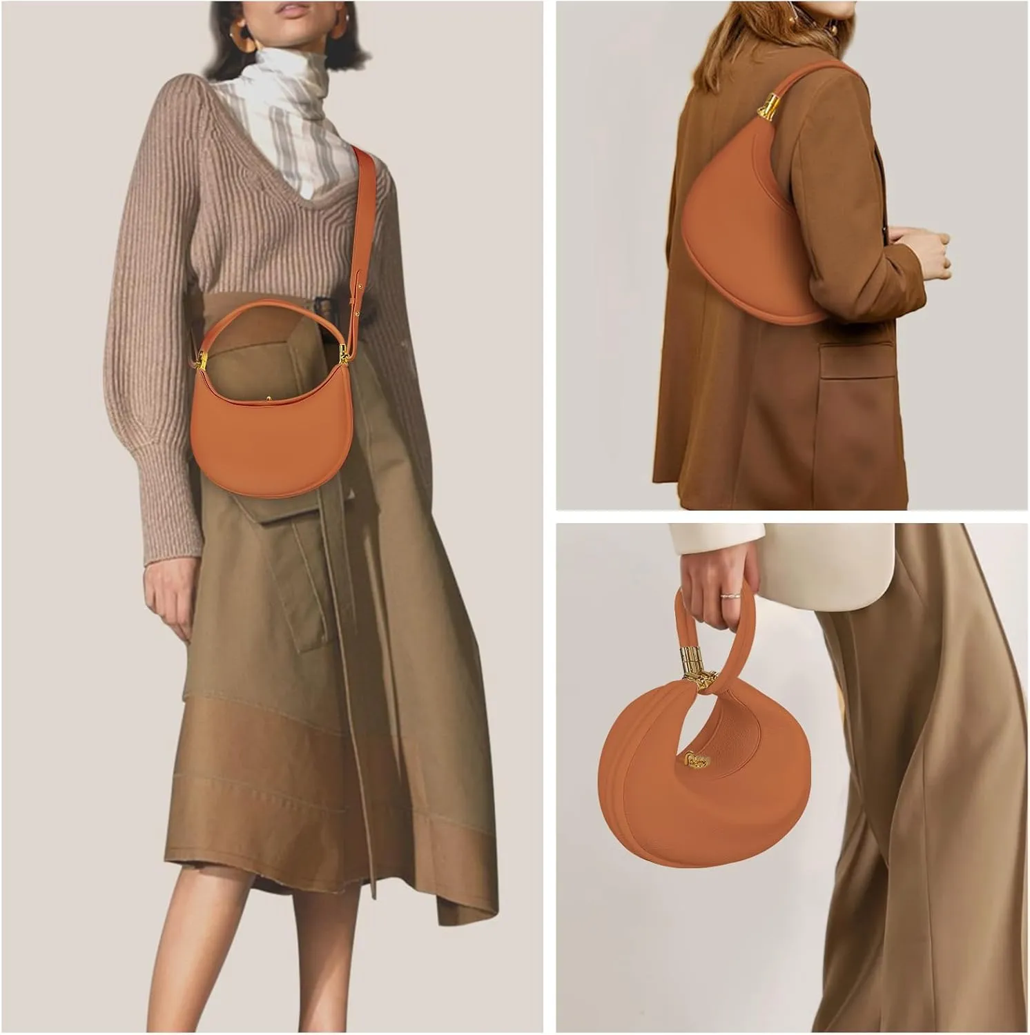 YFGBCX Small Shoulder Bag Crescent Shoulder Purse for Women 3 in 1 Crossbody Bag Trendy Hobo Bag Handbag Clutch Purse