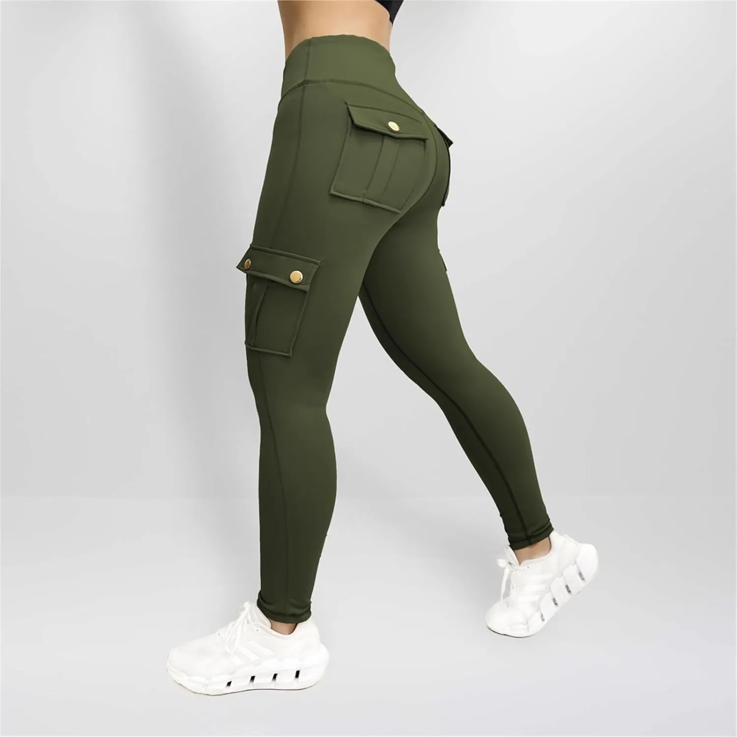 Yoga Pants Women Fashion High Waisted Workout Jeggings Butt Lifting Leggings with Pockets Tummy Control Running Pants