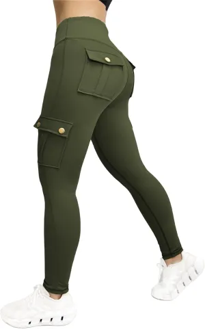 Yoga Pants Women Fashion High Waisted Workout Jeggings Butt Lifting Leggings with Pockets Tummy Control Running Pants