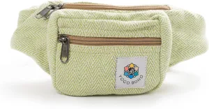 Yogo Boho Fanny Pack for Women Men, Canvas Boho Crossbody Waist Pack with Adjustable Straps, Versatile Fashion Hip Bag (Green)