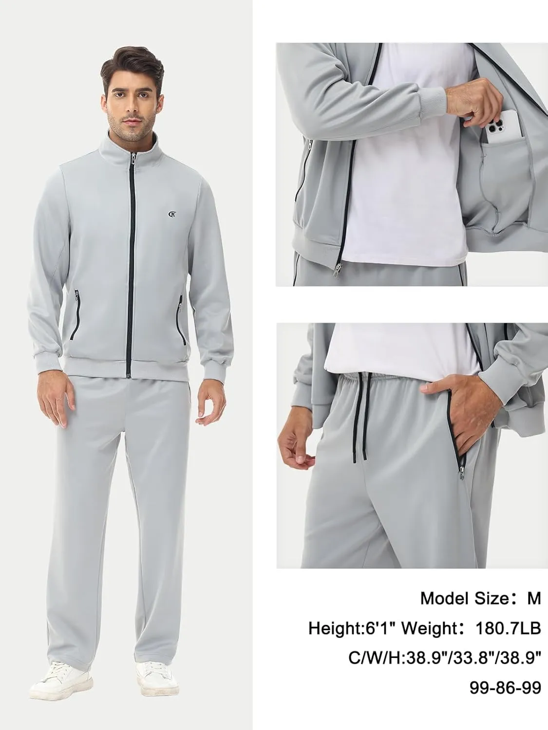 yuyangdpb Men's Tracksuits 2 Piece Outfits Full Zip Sports Sweatsuit Jogging Suits