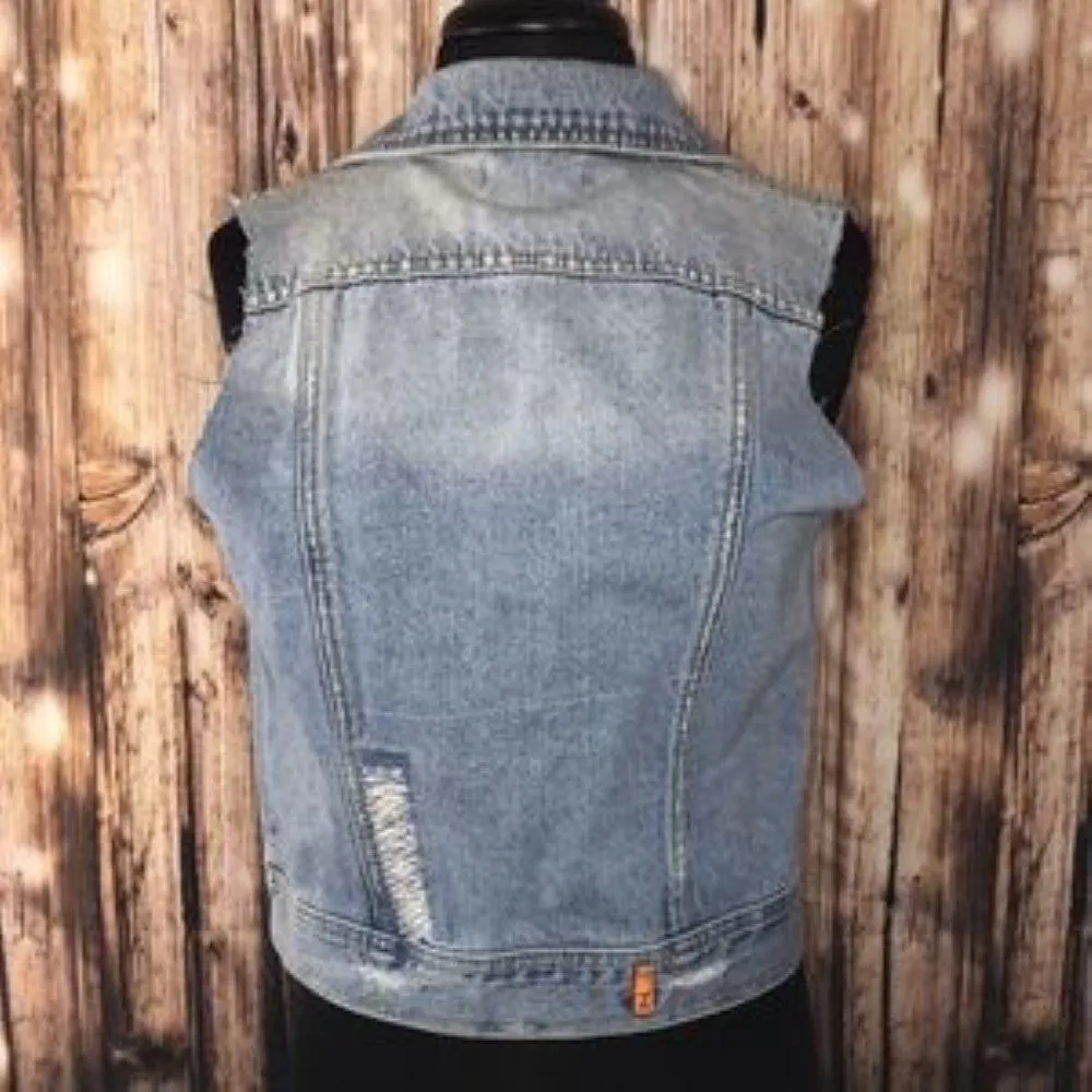 Zana Di Distressed Denim Vest