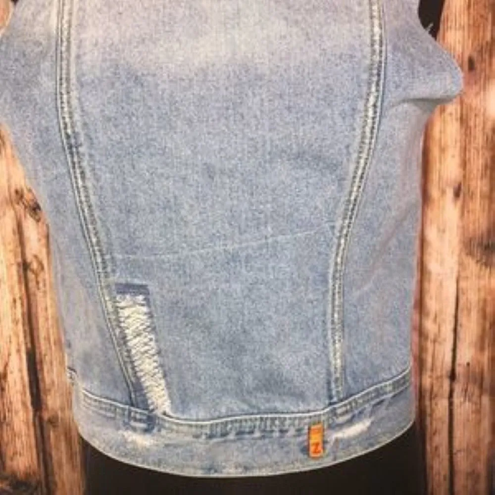 Zana Di Distressed Denim Vest