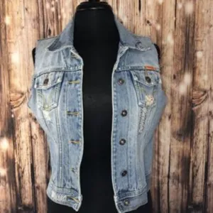 Zana Di Distressed Denim Vest