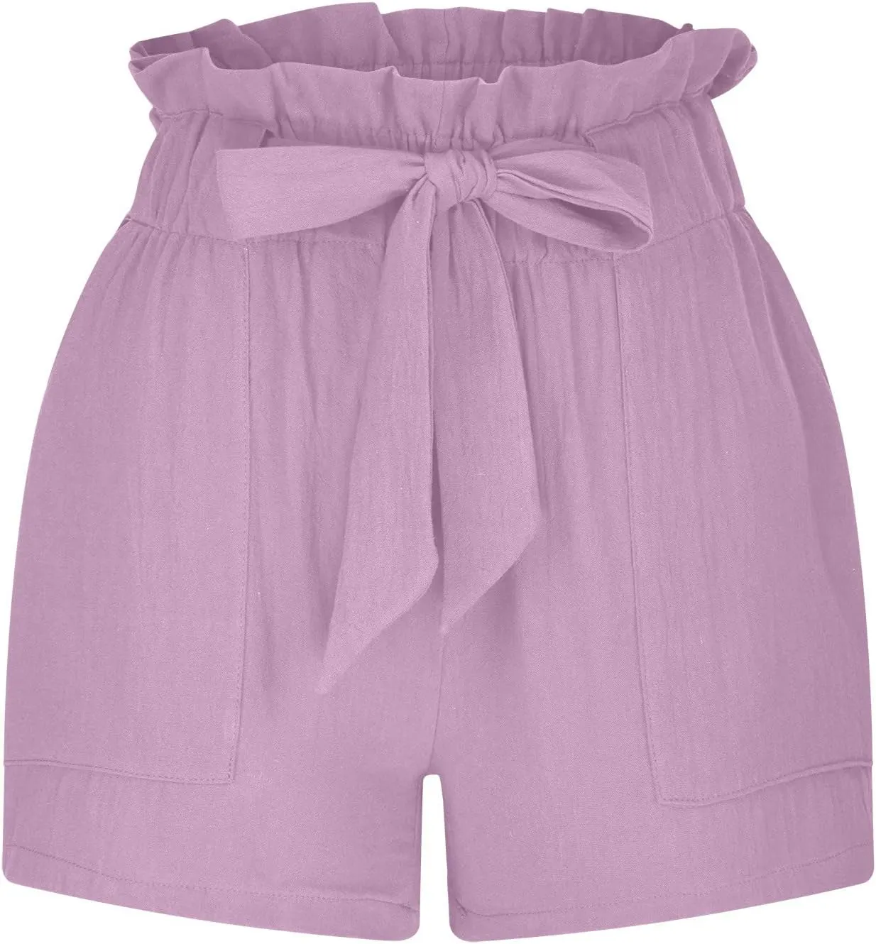 ZDRZK High Waist Paperbag Shorts for Women 2023 Casual Wide Leg Summer Cotton Linen Shorts with Pockets Trendy 2023
