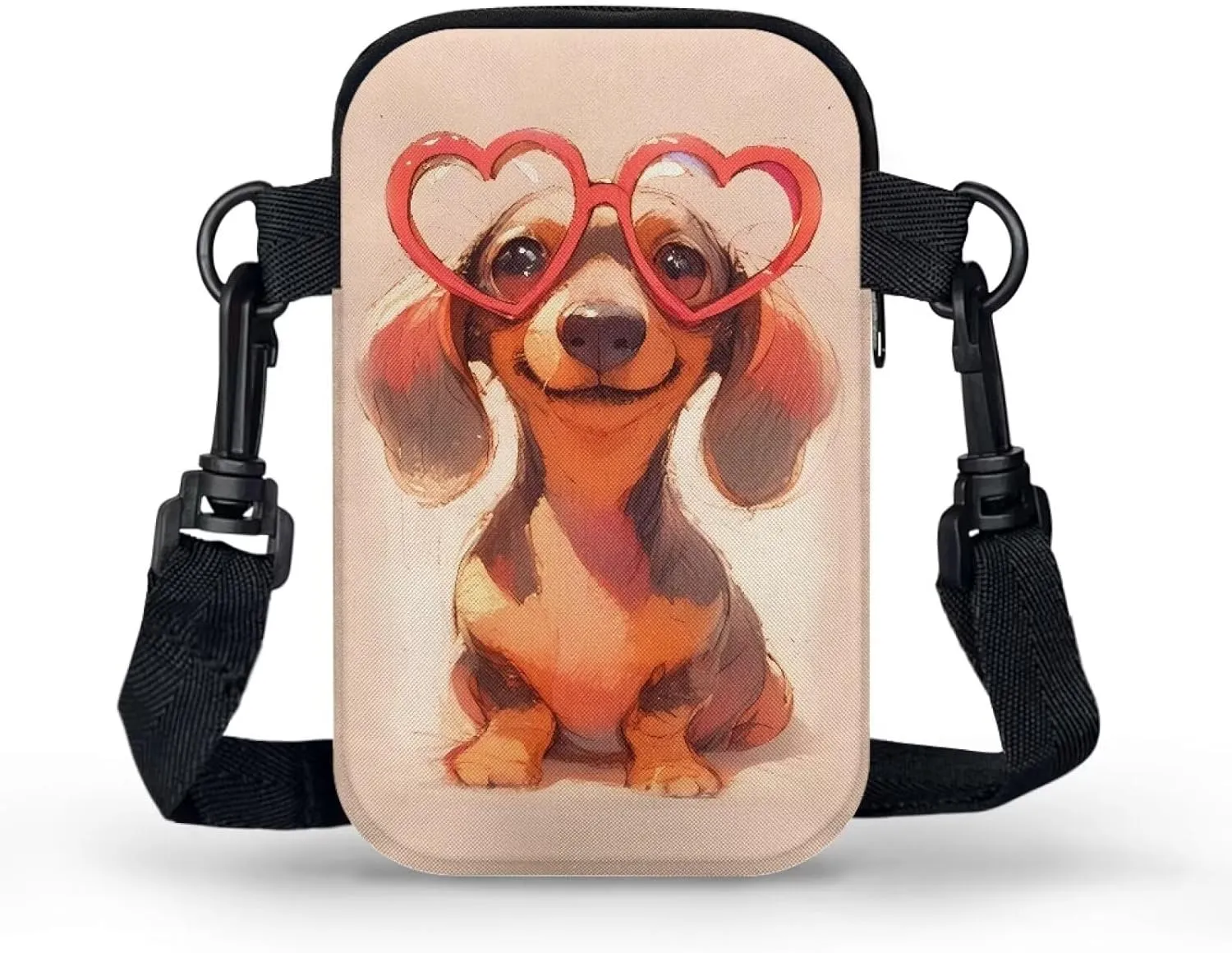 Zip Small Crossbody Bag for Women, Cartoon Cats Puppy Small Crossbody Phone Purse Wallet Bag Shoulder Fanny Pack