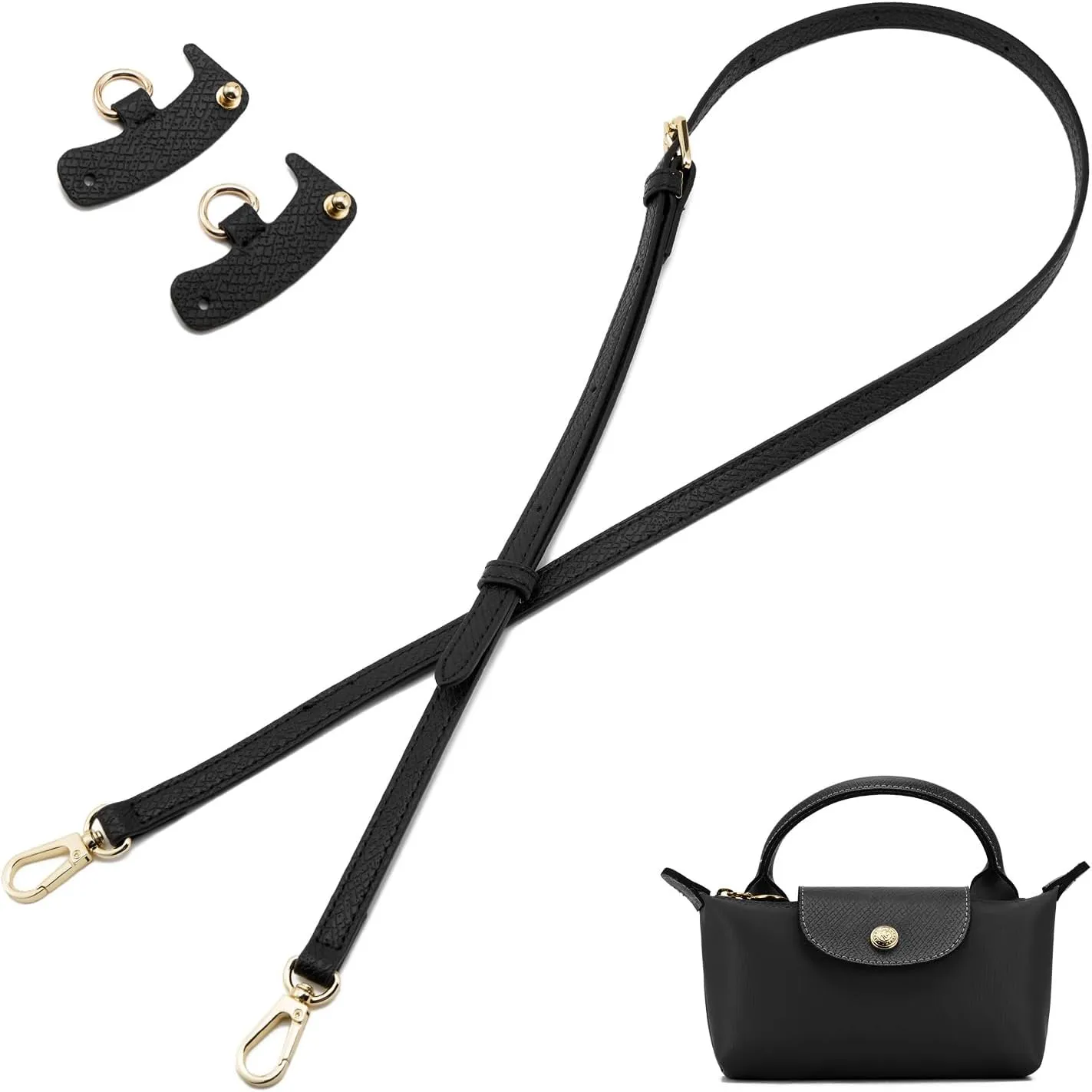 ZOOEASS Leather Purse Strap Replacement Bag Straps for Longchamp Handbags Women Leather Crossbody Shoulder Strap Adjustable