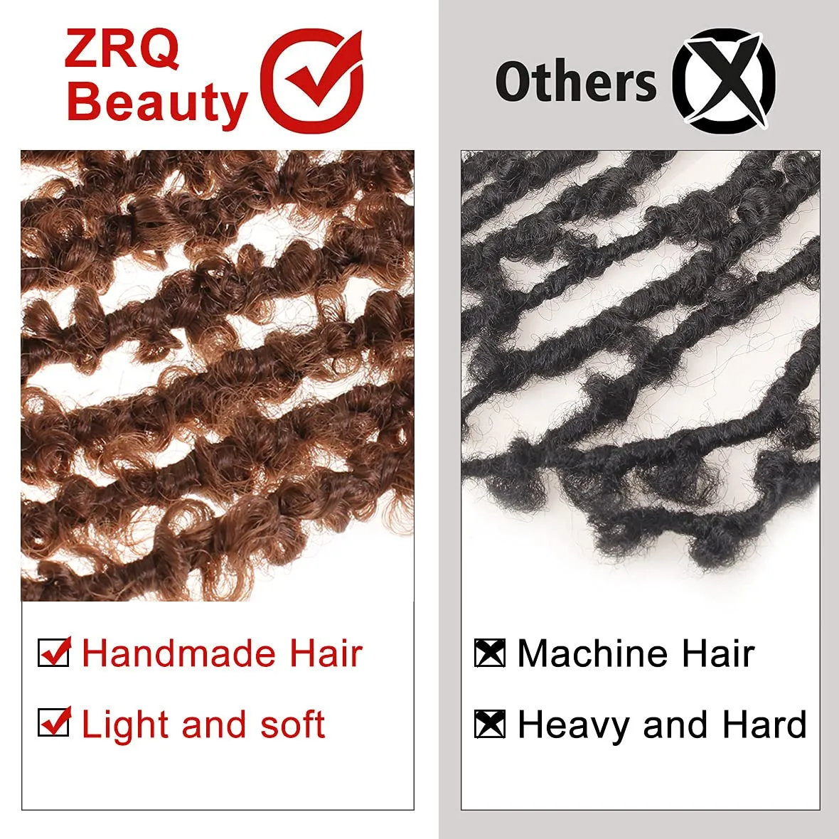 ZRQ Butterfly locs Crochet Hair 18 inch Distressed Locs Crochet Hair 6 Packs Soft Brown Butterfly Locs Crochet Braids Pre Looped Natural Synthetic Locs Crochet Hair Extension (18 Inch,30#)