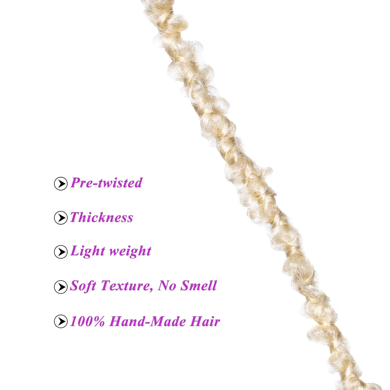 ZRQ Butterfly Locs Crochet Hair 30 Inch 6Packs Blonde Distressed Faux Locs Pre-Looped Long Butterfly Locs Crochet Hair Synthetic Soft Locs Crochet Braids Hair Extension for Women (30 Inch, 613#）